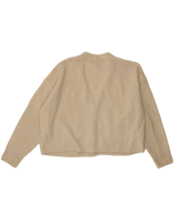 Женский укороченный кардиган оверсайз Zara UK 10, маленький размер, белая шерсть