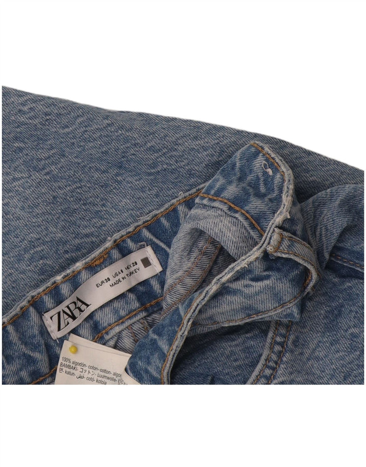 Женские прямые джинсы Zara EU 38, маленькие W30 L32, синие, хлопок