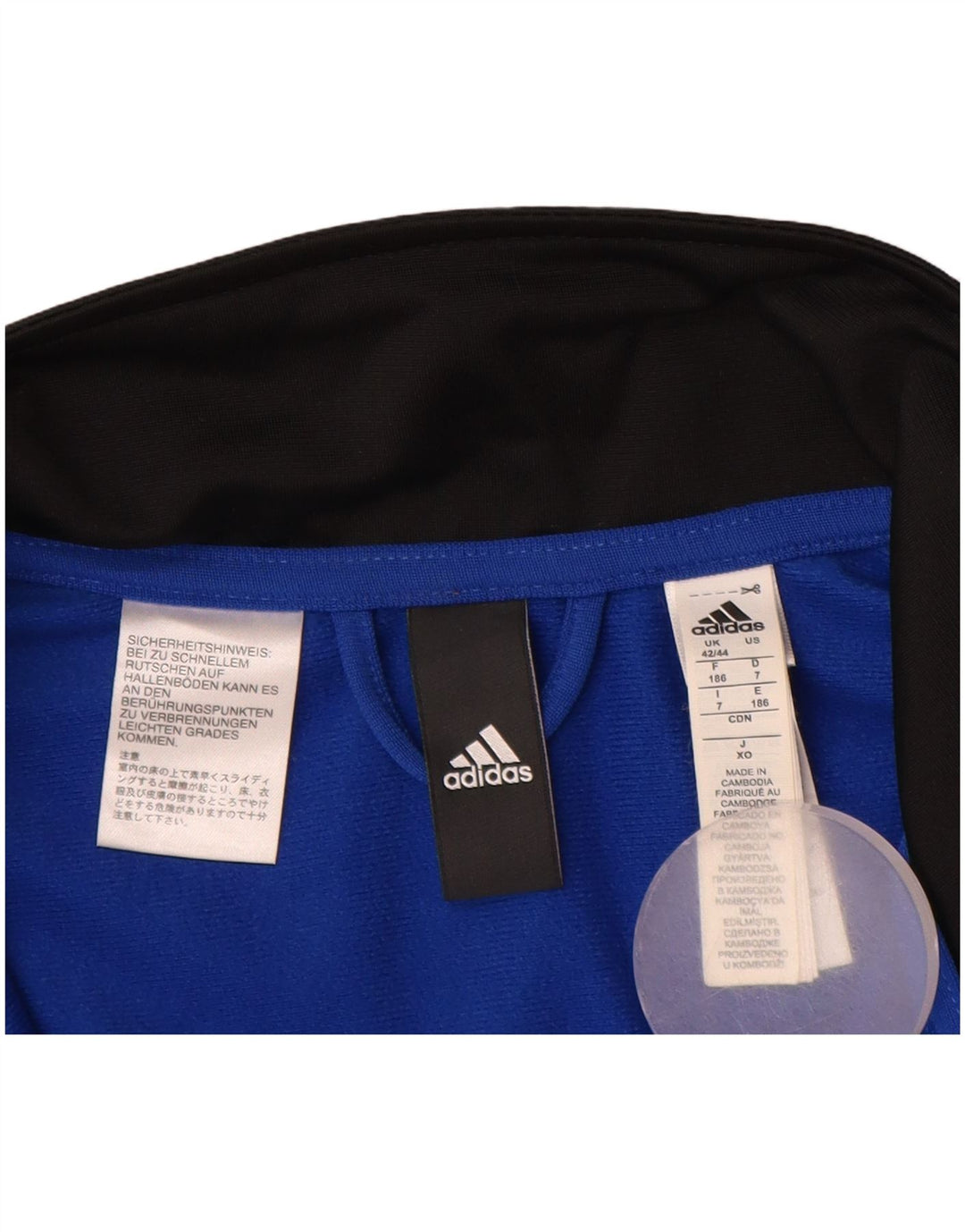 Мужская спортивная куртка Adidas UK 42/44, большой черный полиэстер с цветными блоками