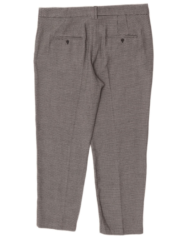 Женские укороченные брюки Marks & Spencer UK 14, большие W34 L26, черные с геометрическим рисунком
