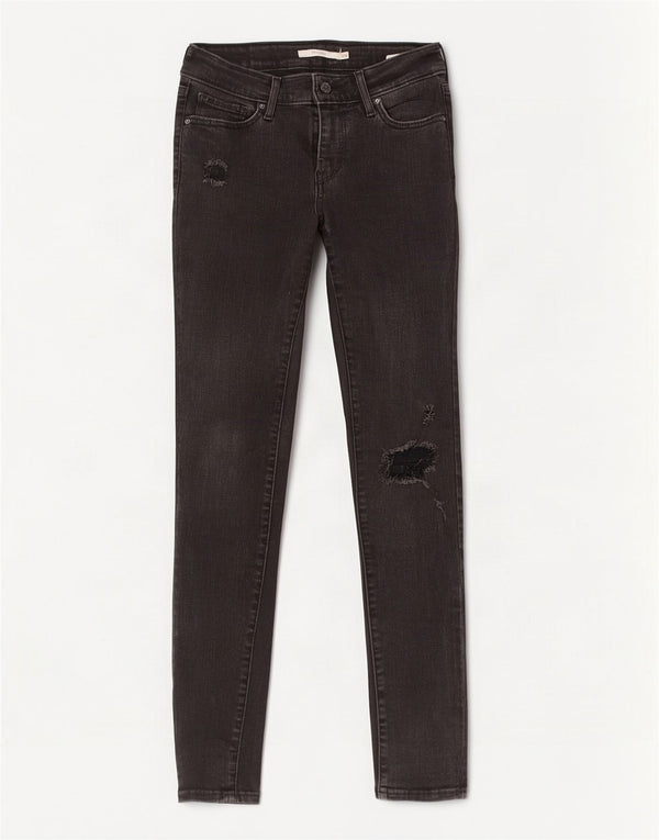 Женские джинсы скинни Levi's 711 W26 L30, черный хлопок