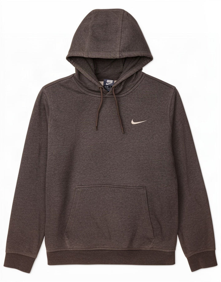 Мужской джемпер с капюшоном Nike среднего серого цвета, хлопок
