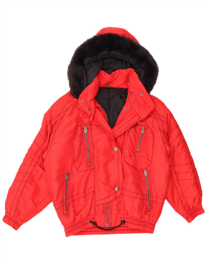 Женская утепленная куртка оверсайз с капюшоном C & A EU 36, маленький красный полиамид