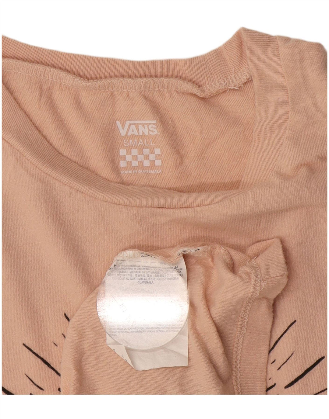 Женская футболка с рисунком VANS Top UK 10 Small Pink Cotton
