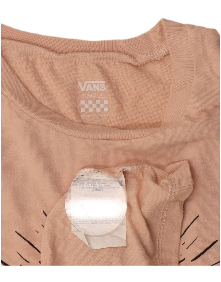 Женская футболка с рисунком VANS Top UK 10 Small Pink Cotton