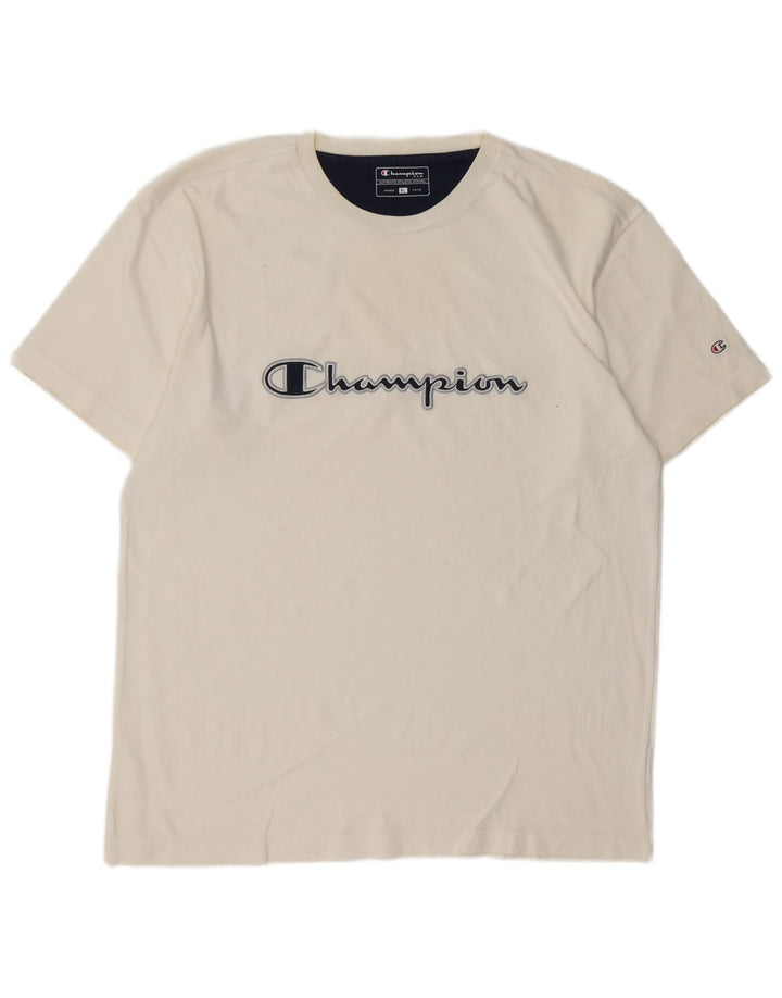 Мужская футболка с рисунком CHAMPION, топ XL, белый хлопок