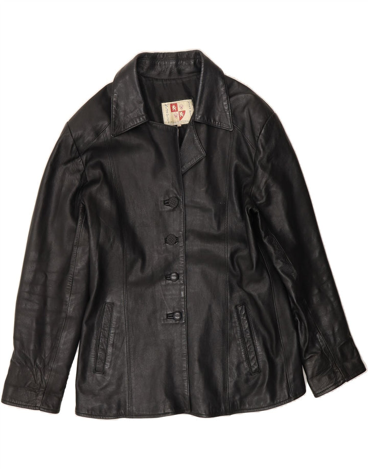 VINTAGE Womens Leather Jacket UK 14 Large Black Leather Vintage Vintage and Second-Hand Vintage from Messina Hembry 