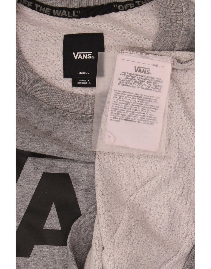 Мужской свитшот с рисунком Vans, маленький серый хлопковый джемпер в крапинку