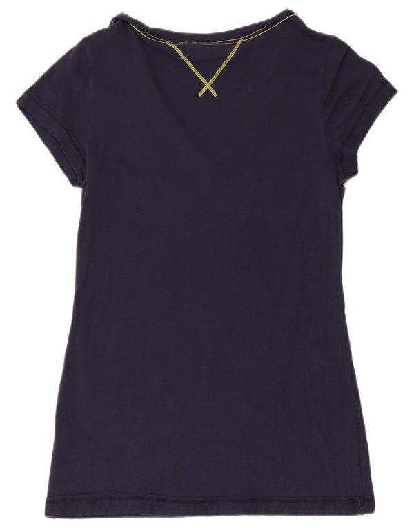 TOMMY HILFIGER Женская футболка с рисунком Top UK 12 Medium Navy Blue Хлопок