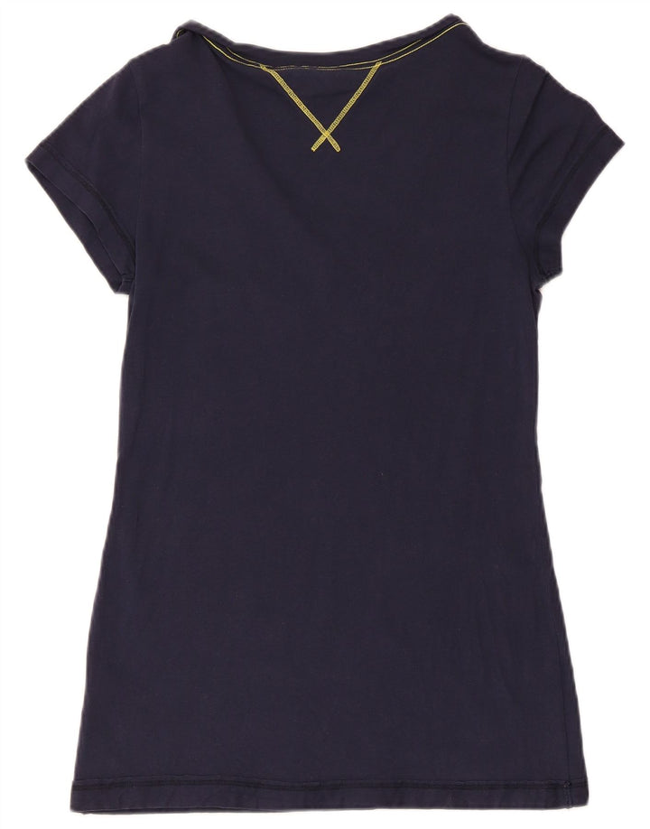 TOMMY HILFIGER Женская футболка с рисунком Top UK 12 Medium Navy Blue Хлопок
