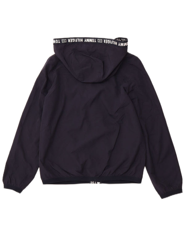 TOMMY HILFIGER Женская дождевик с капюшоном и графическим рисунком UK 6 XS Темно-синий