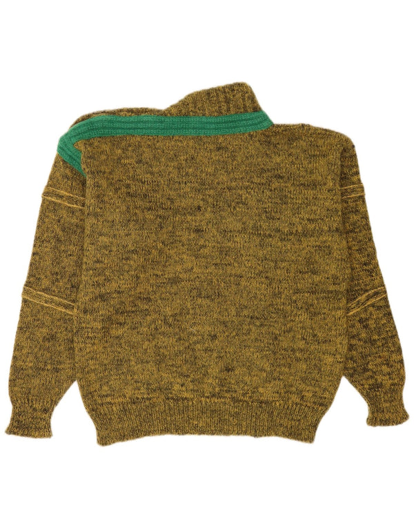 Женский джемпер с высоким воротником Bluster EU 46 XL, мохер цвета хаки с крапинками