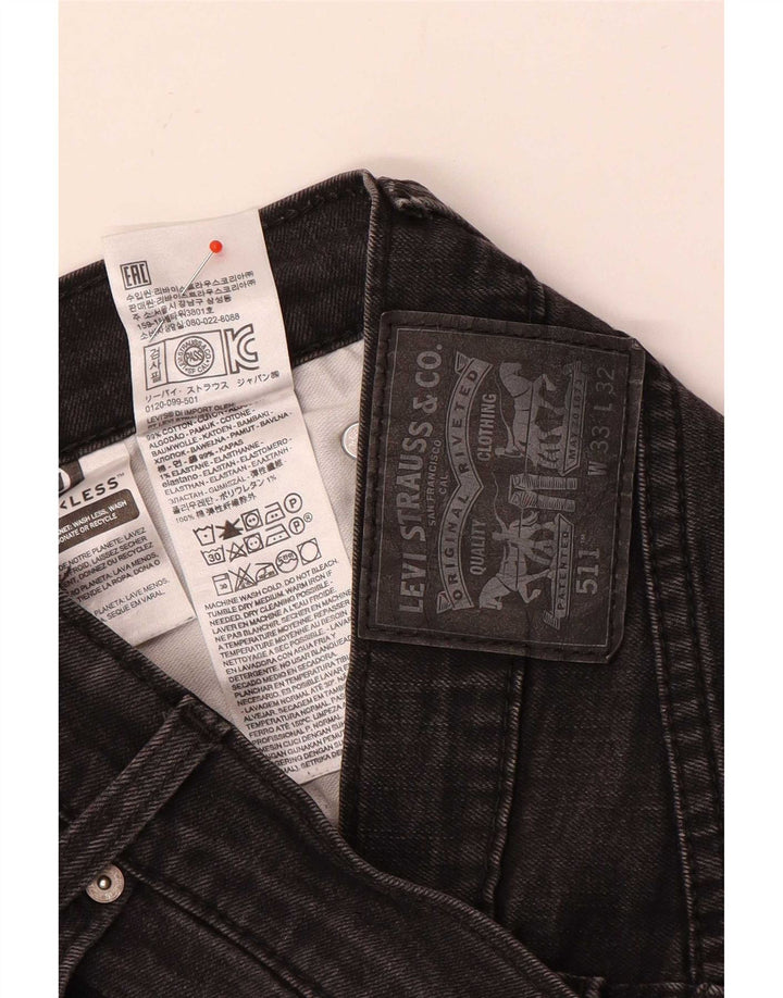 Мужские джинсы Levi's 511 Slim W33 L28 Серые хлопковые