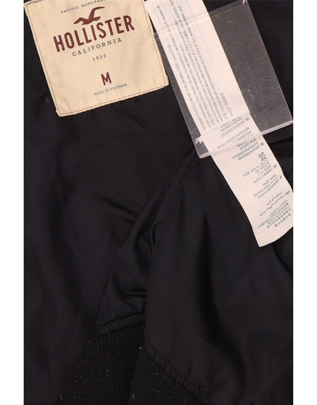 Мужская куртка-бомбер Hollister UK 38 средний темно-синий полиэстер