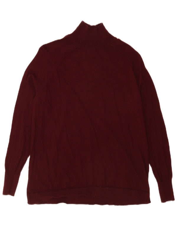 Мужской джемпер с высоким воротником Massimo Dutti XS, бордовый шерстяной свитер