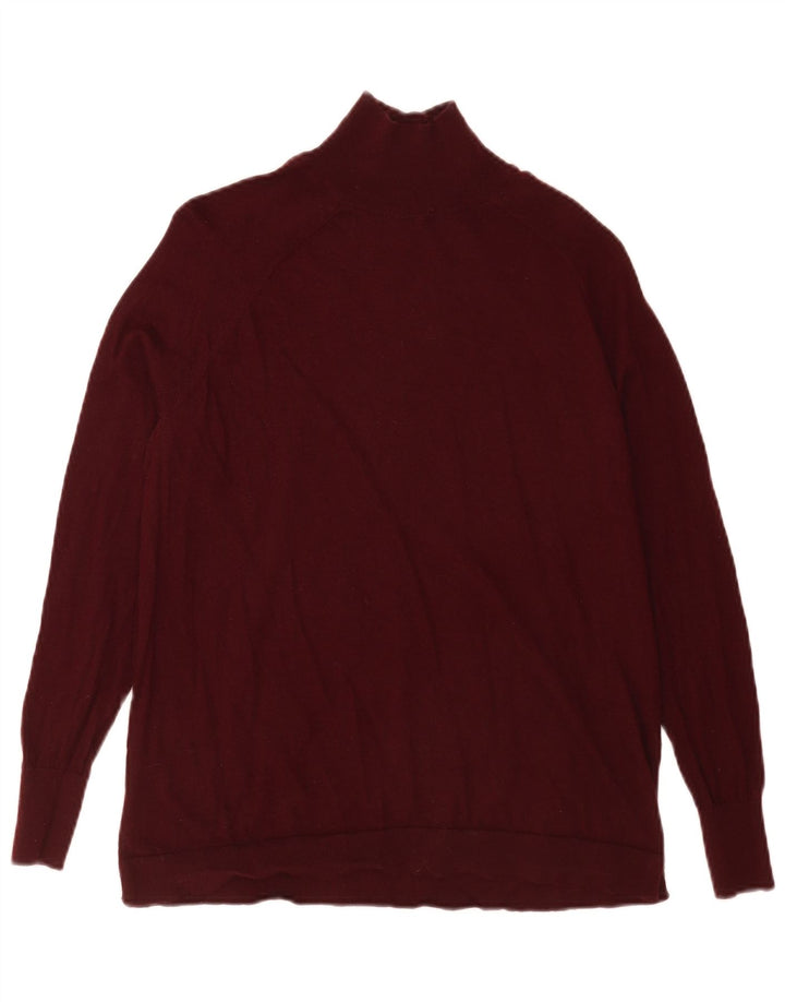 Мужской джемпер с высоким воротником Massimo Dutti XS, бордовый шерстяной свитер