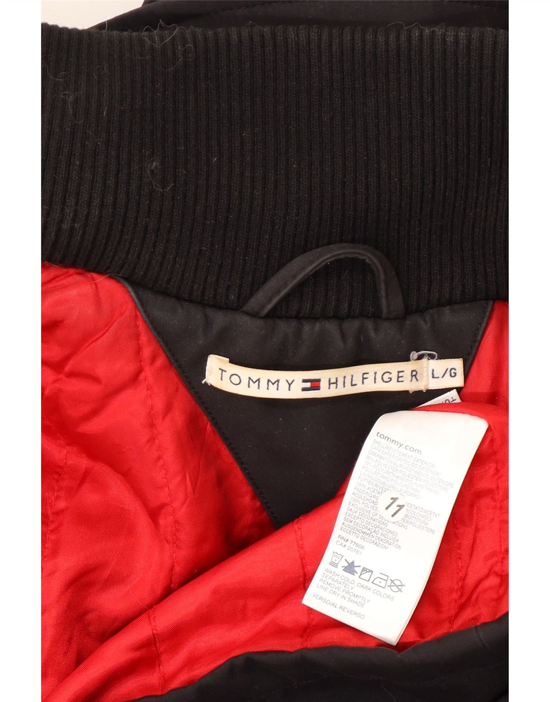 TOMMY HILFIGER Женская ветровка UK 16, большой черный полиэстер