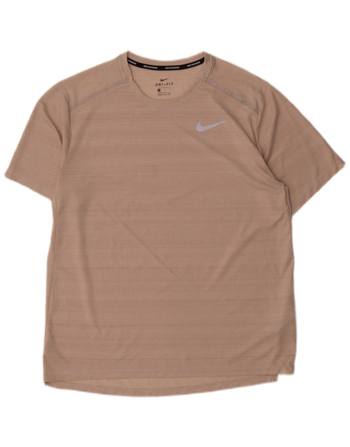 Мужская футболка Nike Dri Fit из полиэстера с большой розовой полоской