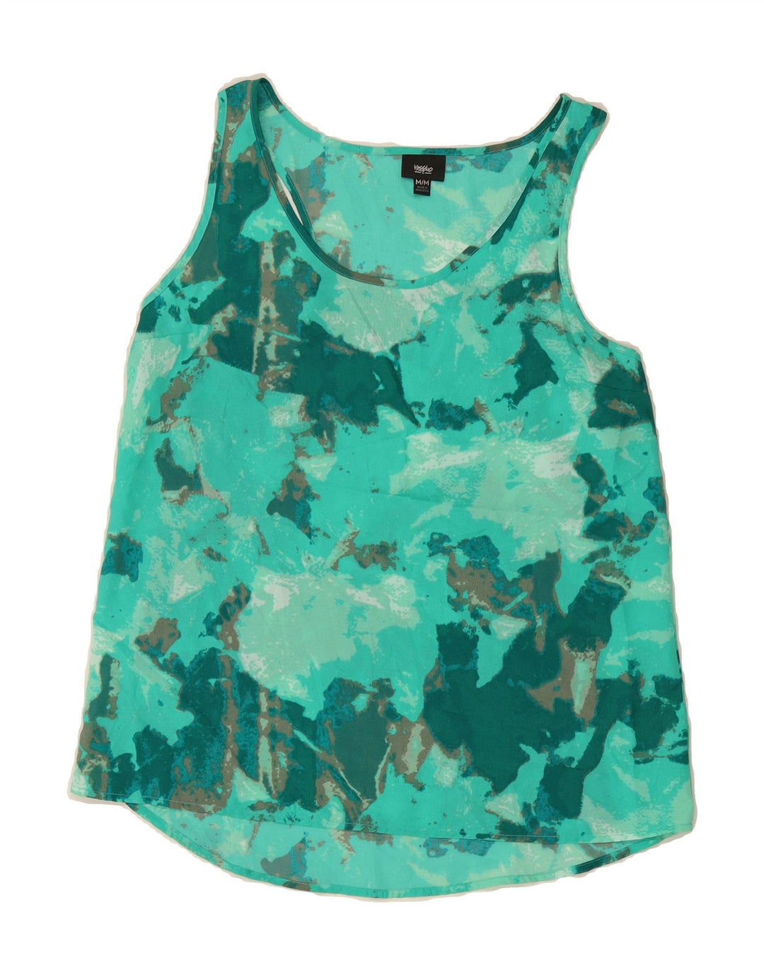 MOSSIMO Womens Vest Top UK 14 Medium Green Tie Dye Vintage Mossimo and Second-Hand Mossimo from Messina Hembry 