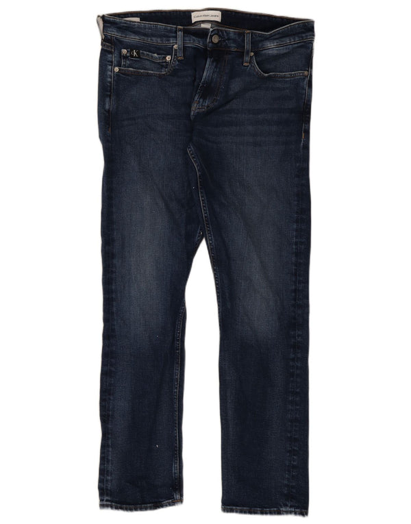 Мужские узкие джинсы Calvin Klein W34 L32, синий хлопок