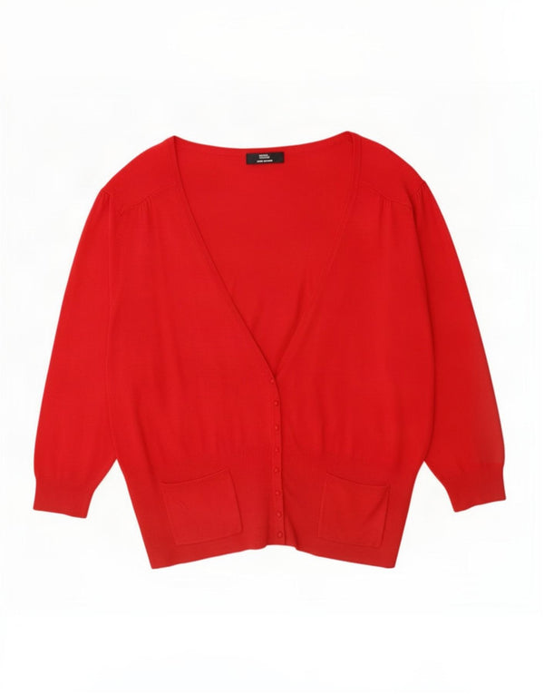 Женский кардиган с рукавом 3/4 Marks & Spencer UK 22 3XL Красный вискоза