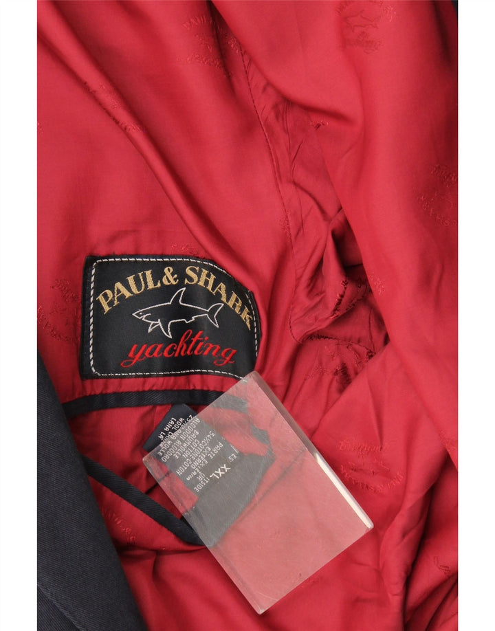 Мужской пиджак Paul & Shark с 2 пуговицами, Великобритания 44, 2XL, темно-синий, хлопок