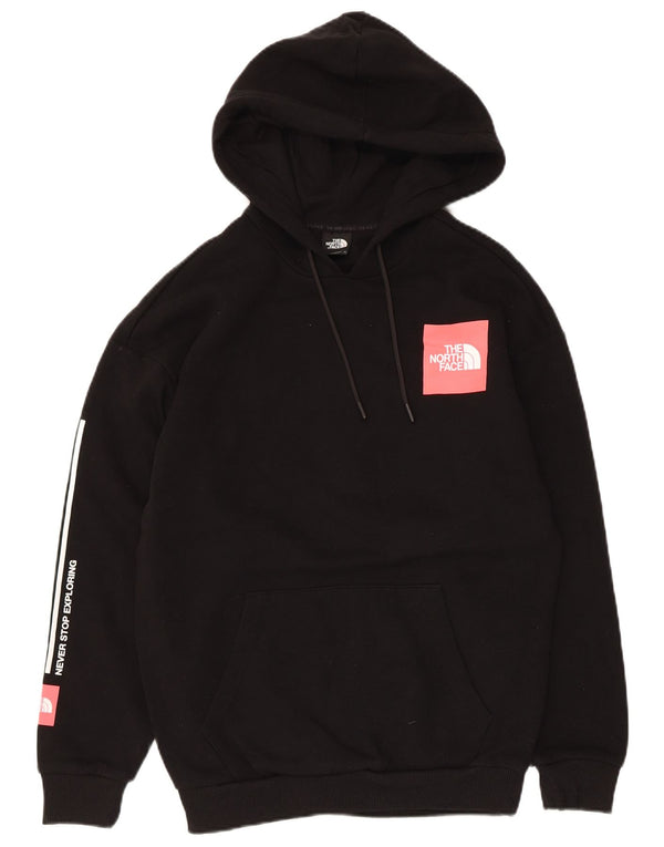 Женский джемпер с капюшоном с рисунком The North Face, размер UK 10, маленький, черный, хлопок