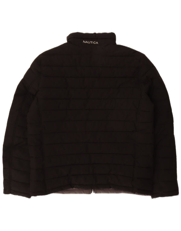 Мужская двусторонняя стеганая куртка NAUTICA UK 40, большая, черная, полиэстер