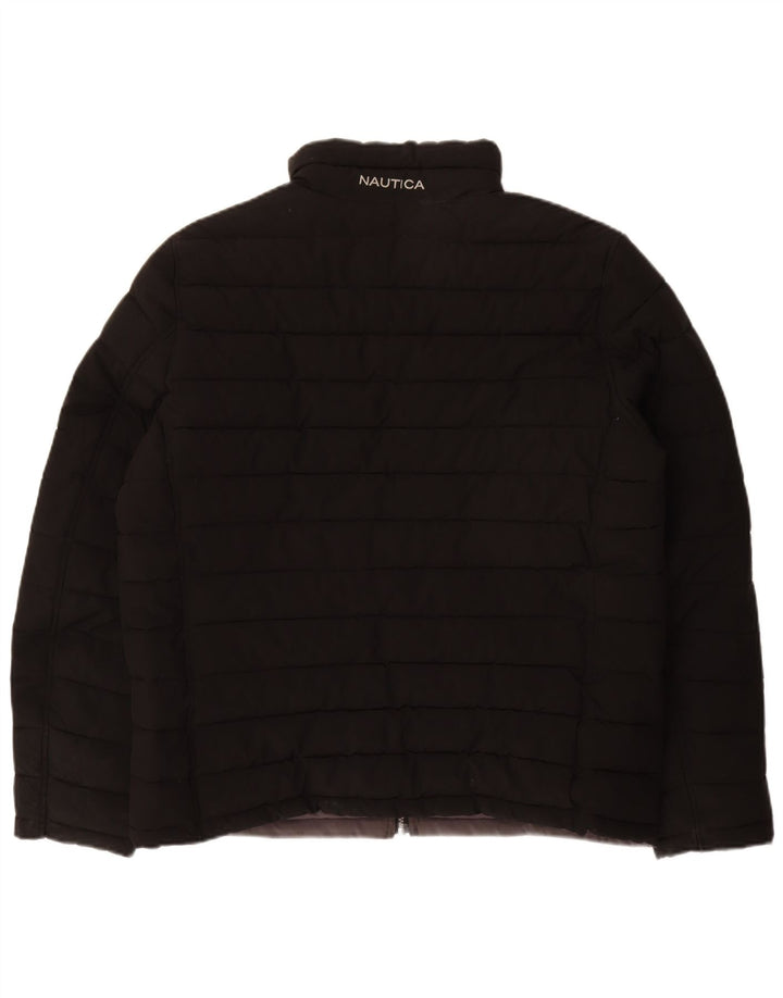 Мужская двусторонняя стеганая куртка NAUTICA UK 40, большая, черная, полиэстер