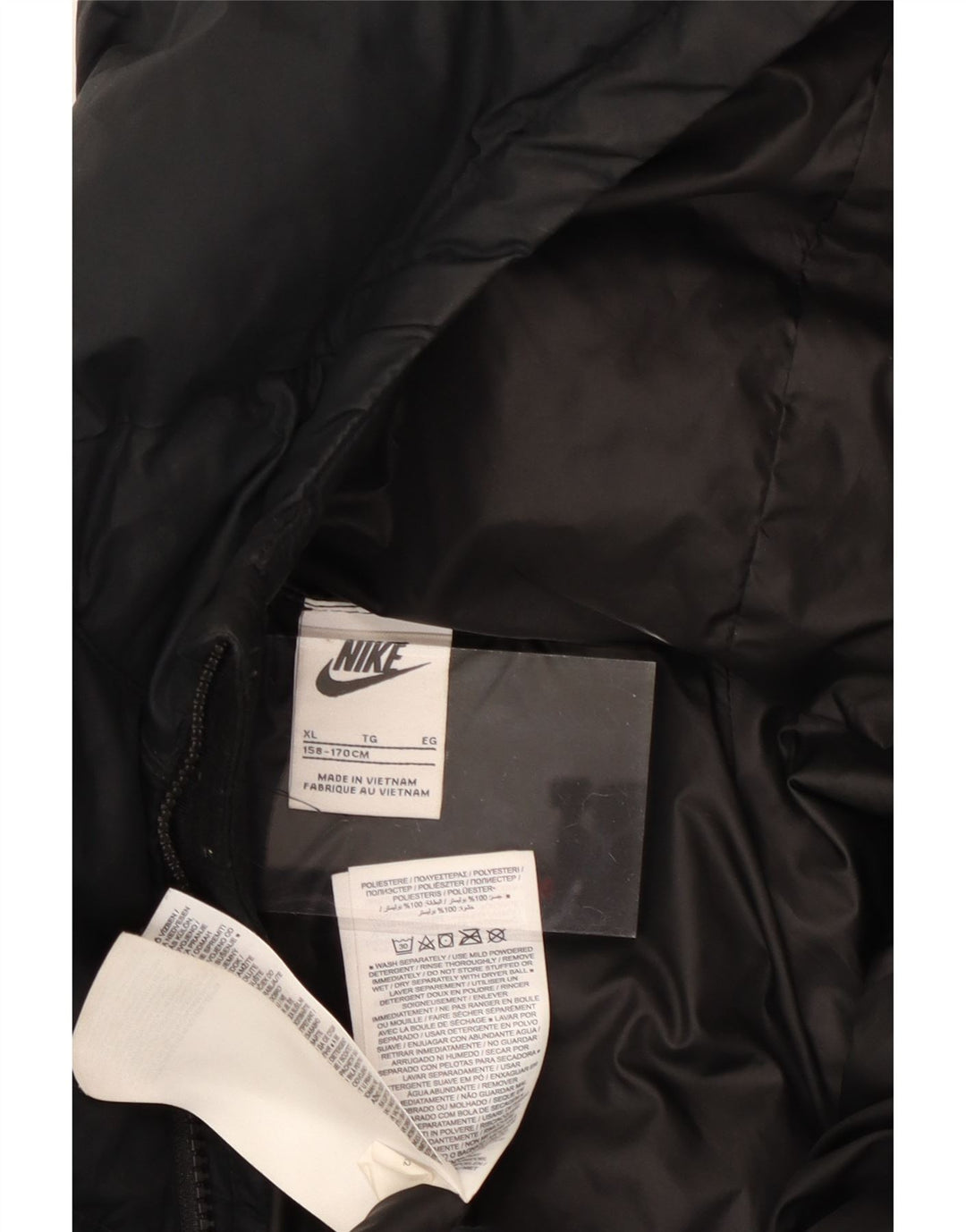 Утепленная куртка NIKE для мальчиков с капюшоном, 13–14 лет, размер XL, черный полиэстер