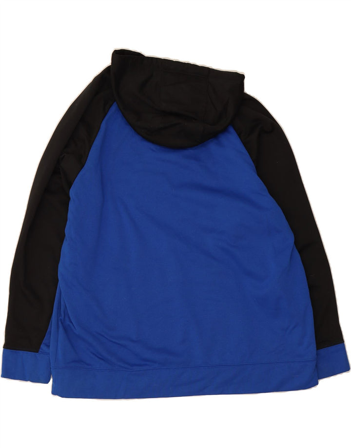 RUSSELL ATHLETIC Mens Hoodie Jumper 2XL Blue Colourblock Polyester Vintage Russell Athletic and Second-Hand Russell Athletic from Messina Hembry 