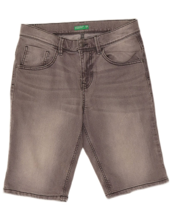 Джинсовые шорты Benetton для мальчиков 13–14 лет, 3XL W29, серые, хлопок