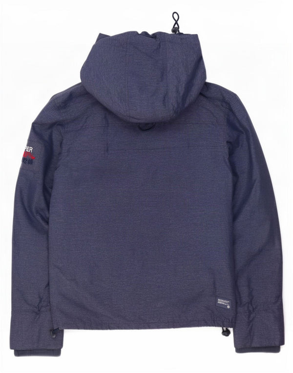 Женская ветровка с капюшоном Superdry UK 14, средний темно-синий нейлон