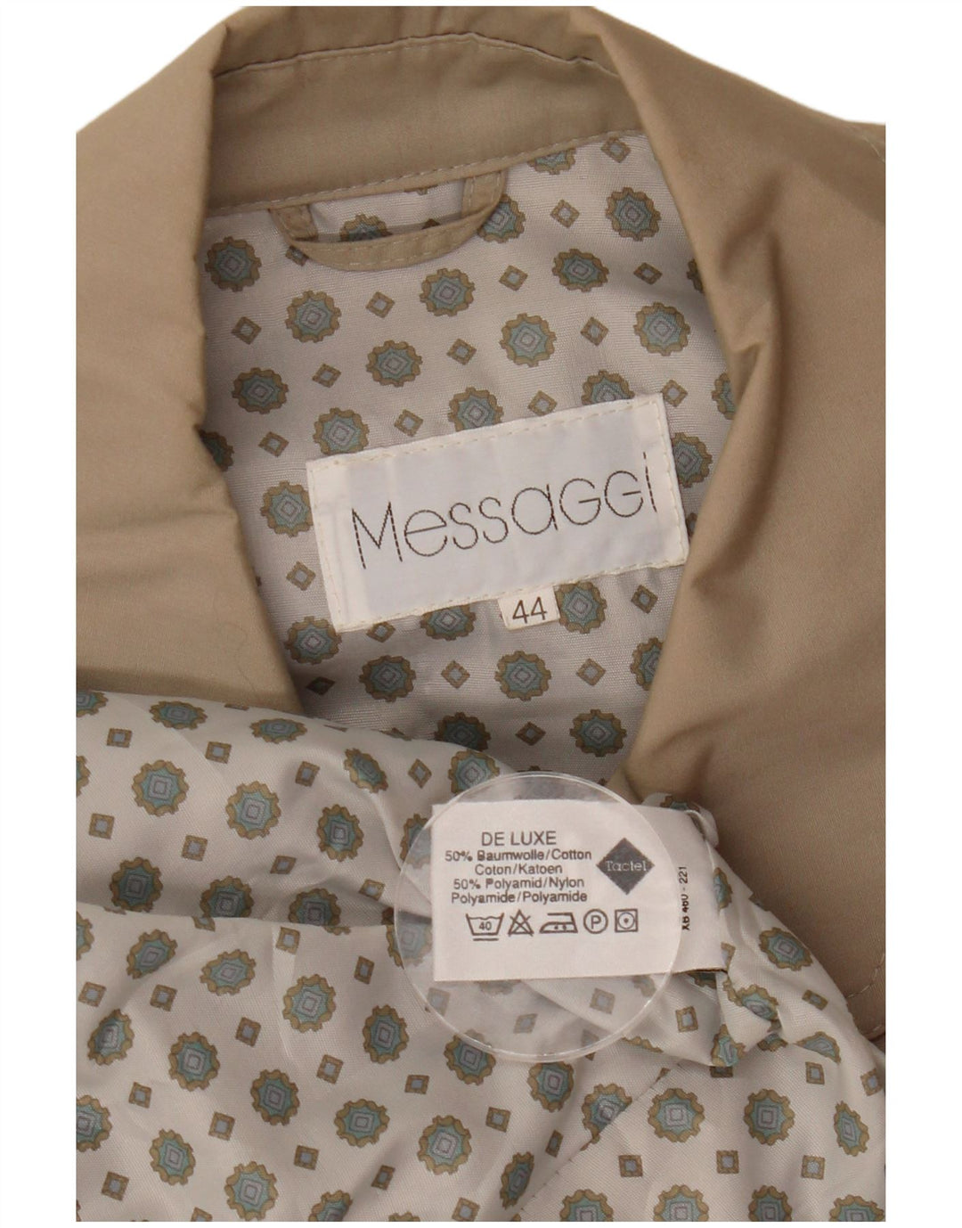 Винтажный женский плащ большого размера EU 44 XL, бежевый хлопок