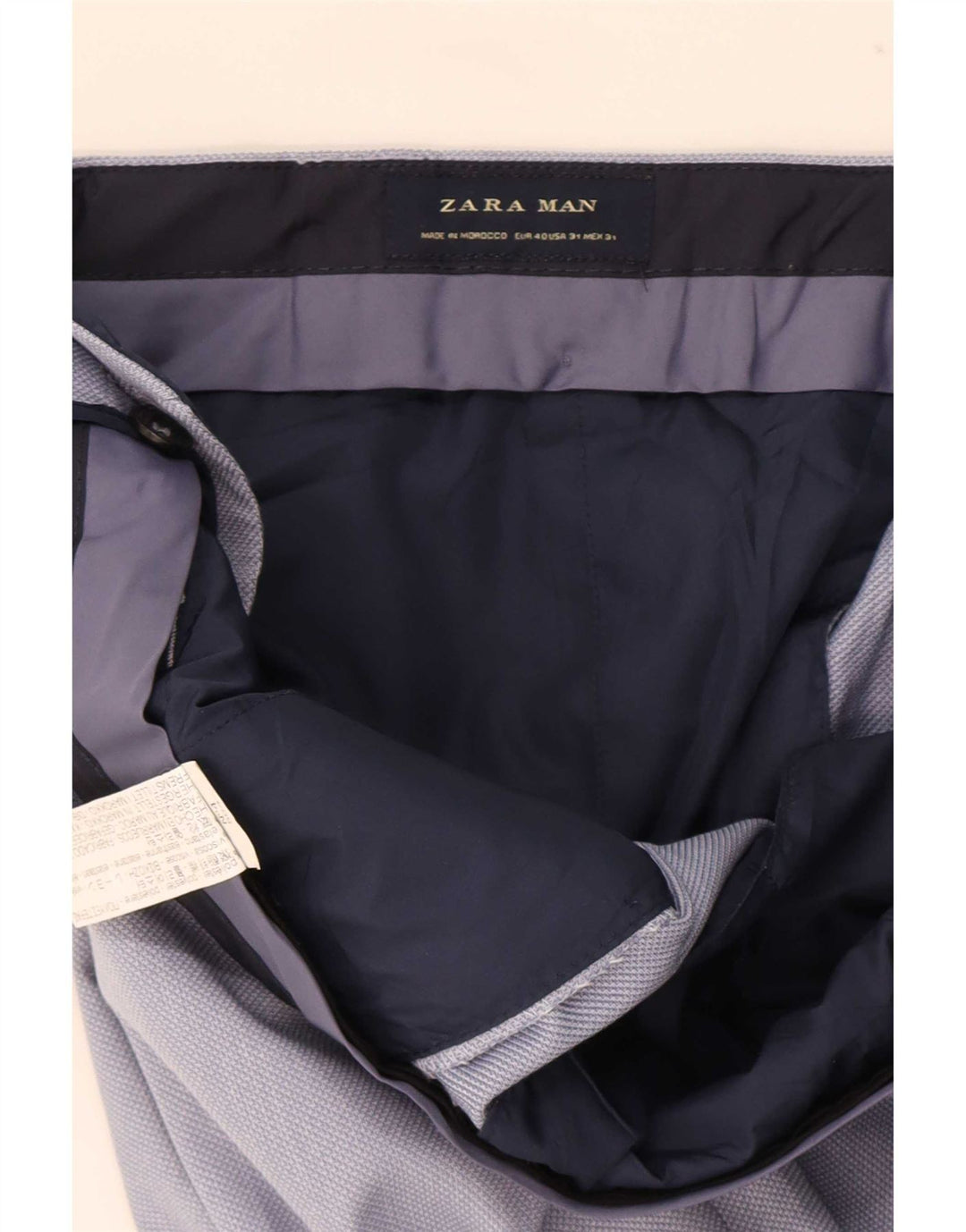 Мужские узкие костюмные брюки Zara EU 40, средние W31 L32, синие, полиэстер