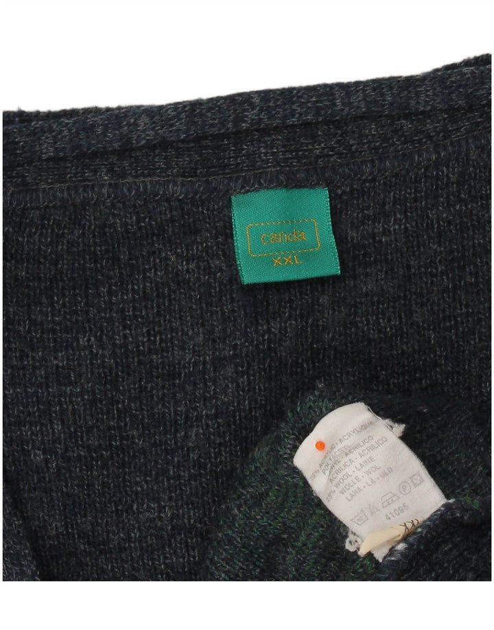 Мужской кардиган свободного покроя CANDA 2XL, темно-синий аргайл/бриллиантовый акрил