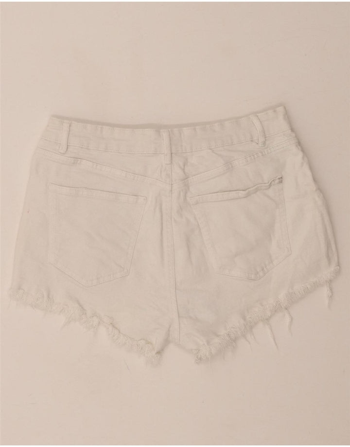 ZARA Womens Denim Shorts EU 42 Large W32 White Cotton Vintage Zara and Second-Hand Zara from Messina Hembry 