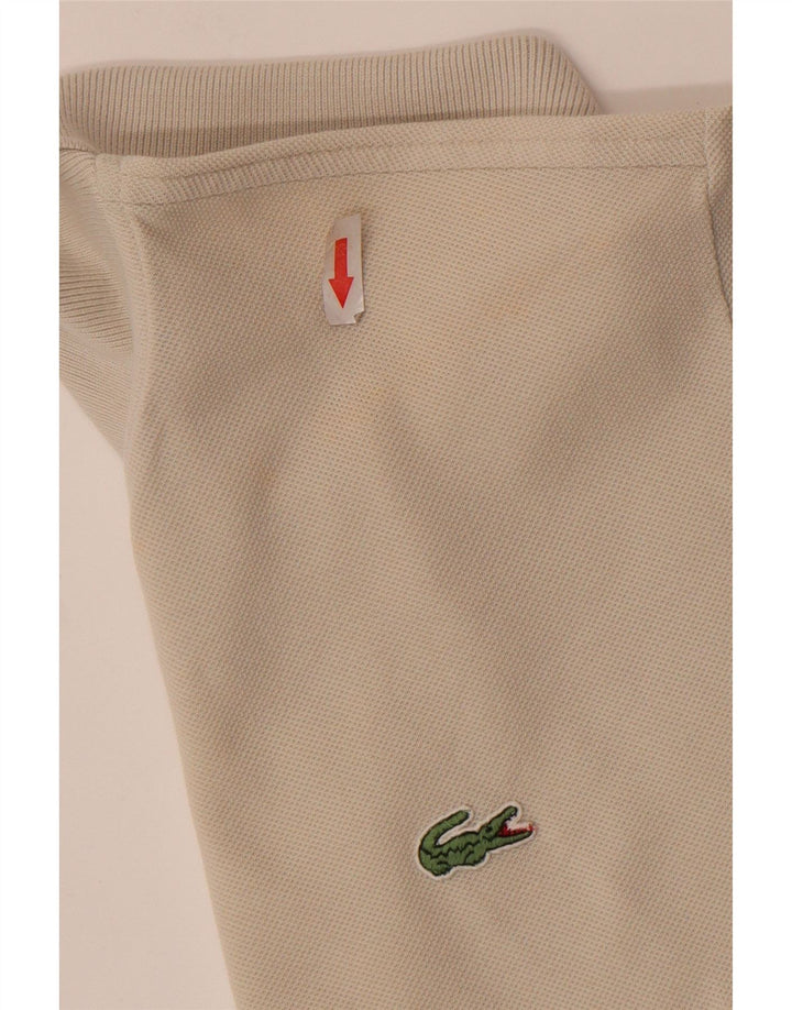 Lacoste Mens Polo Shirt Size 4 Medium Off White Cotton