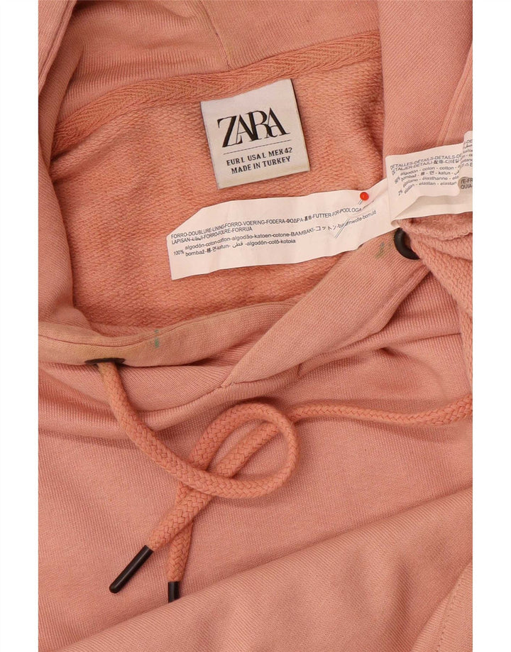 Мужской джемпер с капюшоном Zara, большой размер, розовый, хлопок
