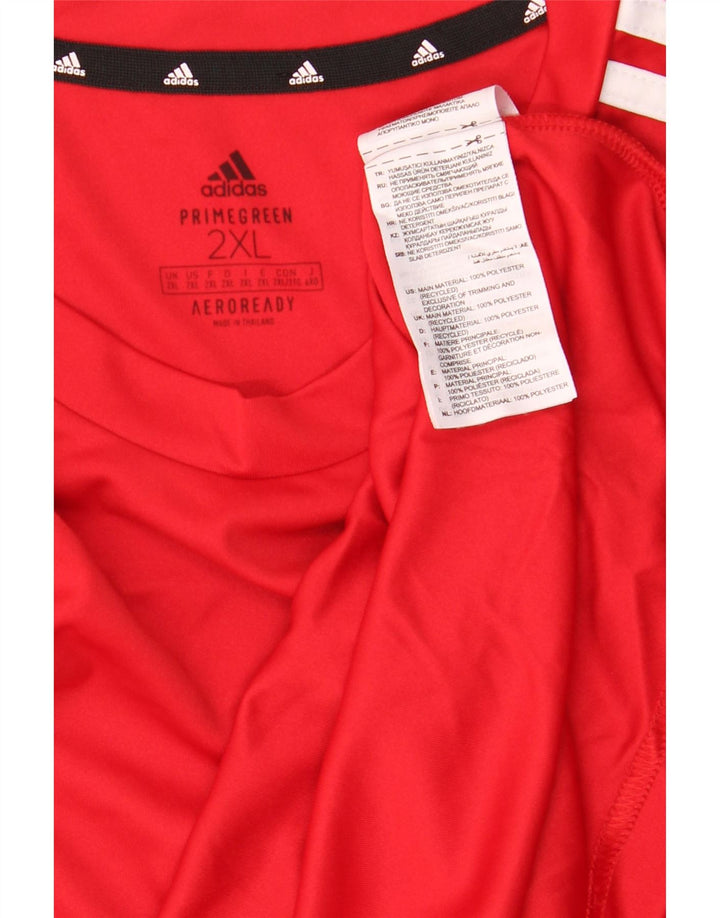 Adidas Мужская футболка Aeroready Top 2XL Красный полиэстер