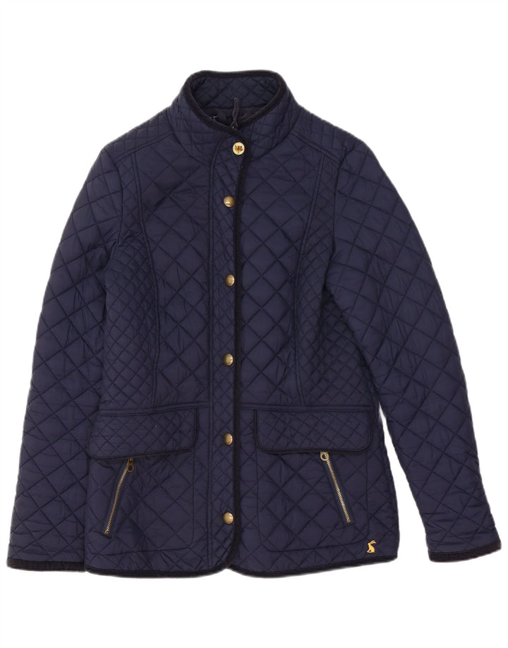 JOULES Womens Quilted Jacket UK 10 Small Navy Blue Polyamide
