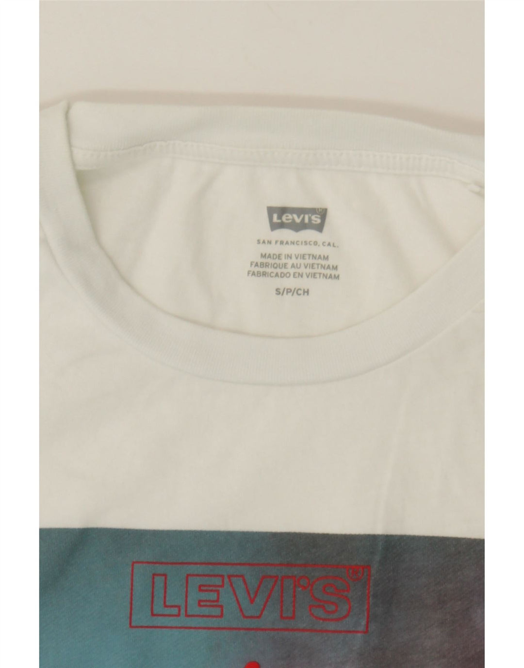 LEVI'S Mens Graphic T-Shirt Top Small White Cotton Vintage Levi's and Second-Hand Levi's from Messina Hembry 