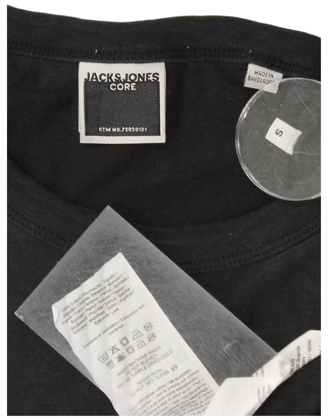Мужская футболка Jack & Jones, маленький черный хлопок