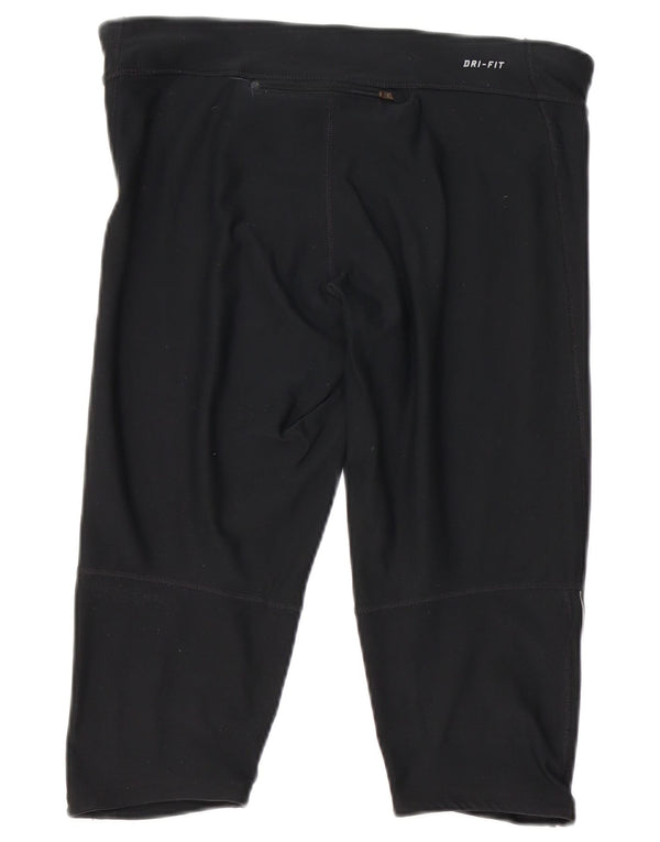 Женские леггинсы-капри Nike Dri Fit UK 14, большой черный полиэстер