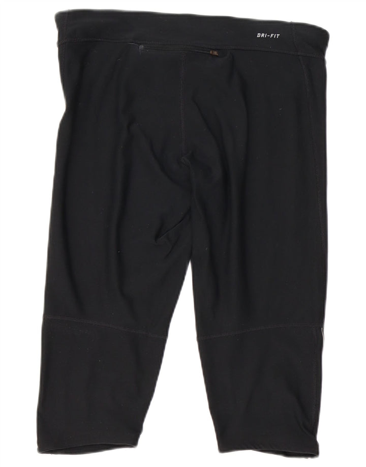 Женские леггинсы-капри Nike Dri Fit UK 14, большой черный полиэстер