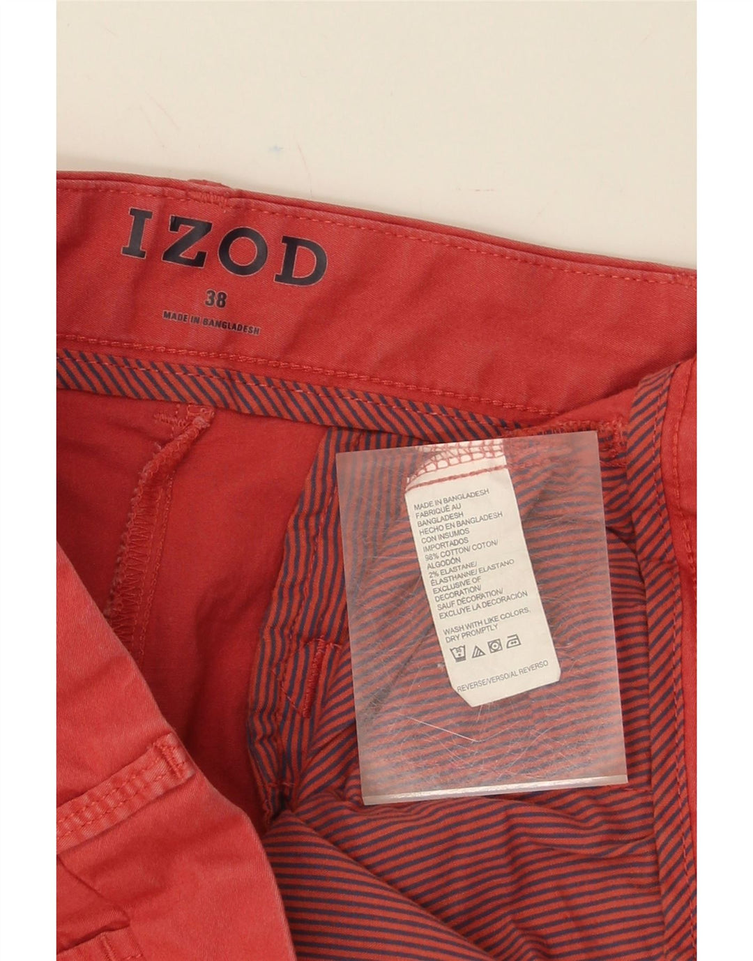 IZOD Mens Chino Shorts W38 XL Red Cotton Vintage Izod and Second-Hand Izod from Messina Hembry 