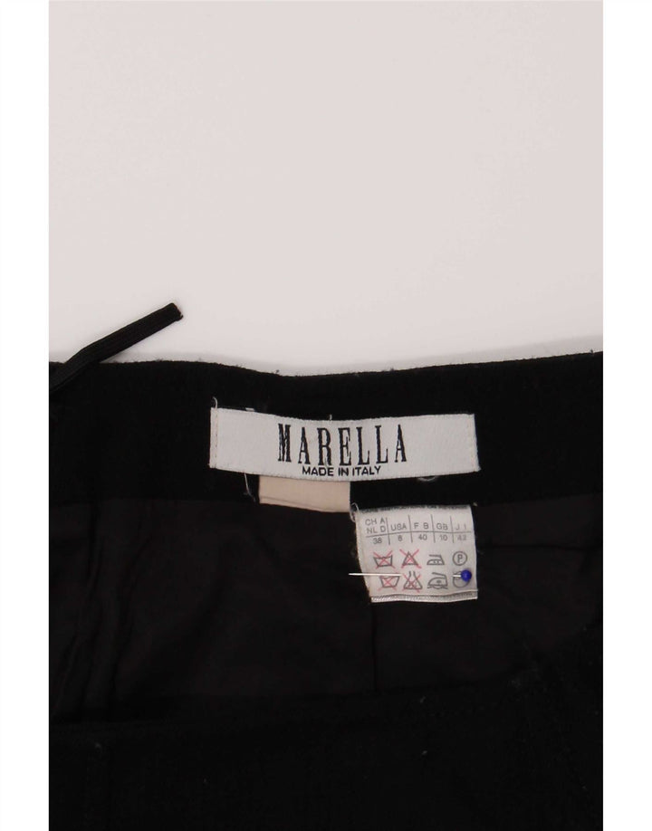 Женская мини-юбка Marella UK 10, маленькая W26, черная шерсть