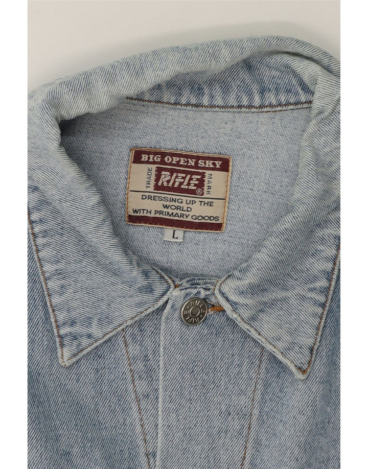 RIFLE Mens Denim Jacket UK 40 Large Blue Vintage Rifle and Second-Hand Rifle from Messina Hembry 