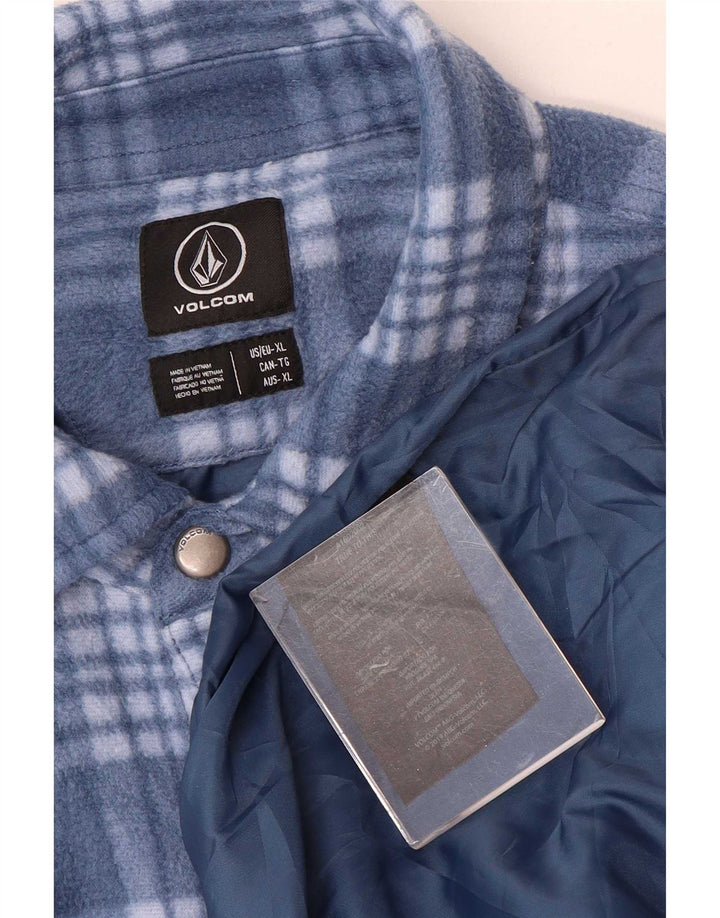 Мужская флисовая рубашка Volcom Lumberjack XL, синяя клетка в клетку, полиэстер