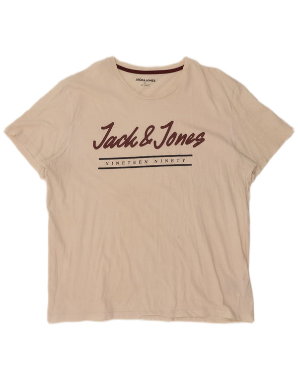 Мужская футболка с рисунком Jack & Jones Top 2XL, белый хлопок